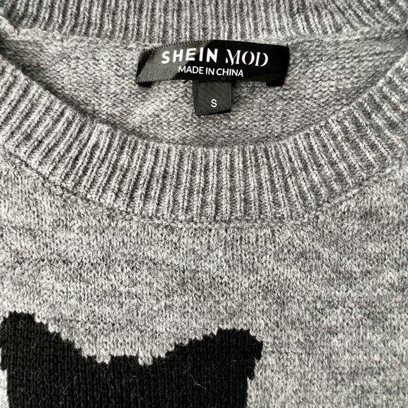 Cat Pattern Drop Shoulder Sweater - Picture 7 of 8